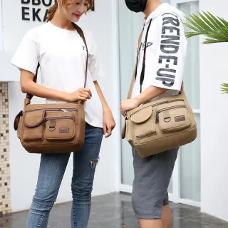 Mochila Esportiva de Ombro Transversal Unisex Versão Coreana - Preto