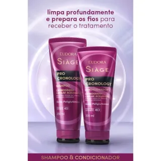 Lançamento Kit Eudora Siàge Pro Cronology: Condicionador 200ml + Shampoo 250ml - Único