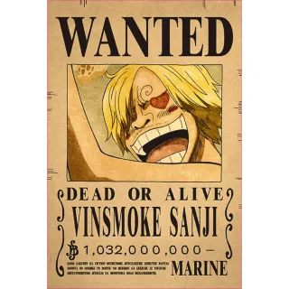 Decoração para parede Premium Wanted One Piece - Autocolante Kit ou Unitário - Franky