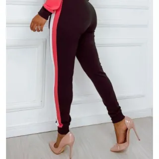 Feminino Jogger Calça Malha Crepe - Rosa