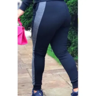 Feminino Jogger Calça Malha Crepe - Rosa