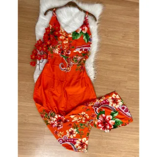 Coleção Verão Macacão Estampado Viscose Longo - Estampa 18