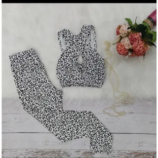 Roupas Femininas para Academia: Conjunto Fitness Legging e Top Suplex Animal Print - CONJ DAY 43