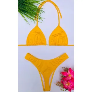 Lançamento moda praia: Biquíni luxo asa delta - VERDE FLORECENTE  CANO LISO