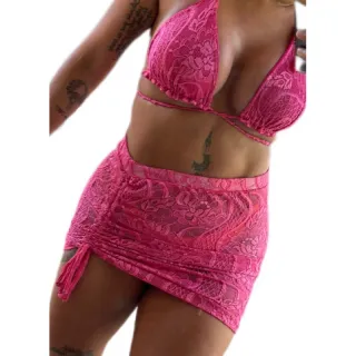 Gringa transparente curta praia saída - Branca com 2 drapeado