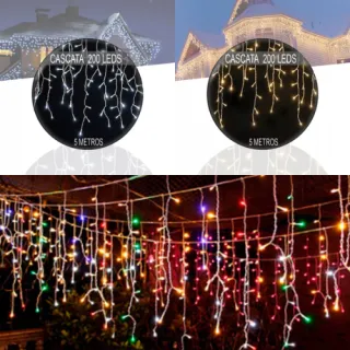 Decoração Natal Festas Cascata 400 Led