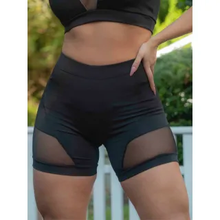 Academia Fitness Bermuda Tule Detalhe 10871 - Marrom