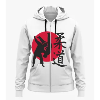 Agasalho com capuz e zíper, moletom judô lutador treino judoca blusa - Modelo 4