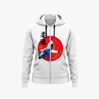 Agasalho com capuz e zíper, moletom judô lutador treino judoca blusa - Modelo 4