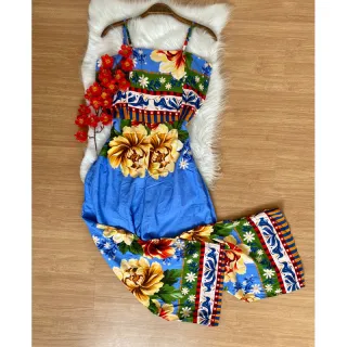 Coleção Verão Macacão Viscose - Estampa 09