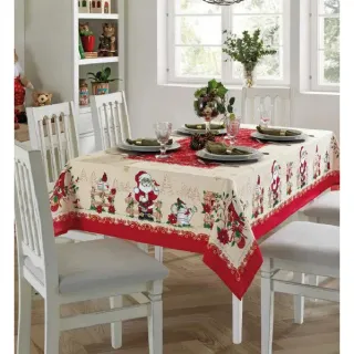 Toalha de Mesa Estampada Natal com Glitter - 2 Metros - Único