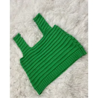 Regatinha Cropped Feminina Tricô Liso Reto - Verão - Preto