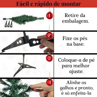 Decoração de Natal: Árvore Pinheiro 120CM - Compre Online na Raryel - 90cm80Galhos