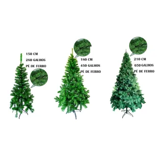 Decoração Natal Pinheiro 150 / 180 / 210cm - Ambientes corporativos e residenciais - 150 cm280Galhos