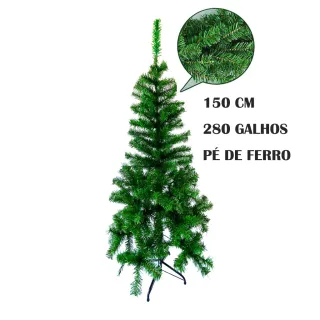Decoração Natal Pinheiro 150 / 180 / 210cm - Ambientes corporativos e residenciais - 150 cm280Galhos