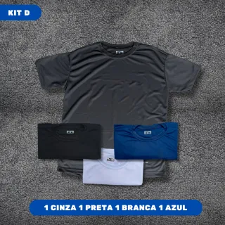 Camisetas Lisa Refletiva Dry Fit - Kit 4 Peças Academia Treino - KIT A