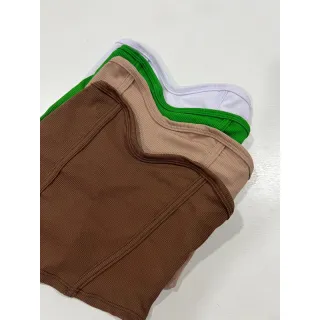 Canelado corset feminino básico forrado - Cropped - Corset Nude