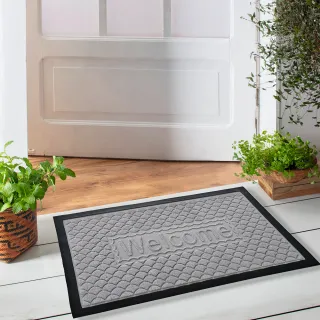 Tapete Capacho Emborrachado Bem Vindo - Kit 2 Unidades - Avelã