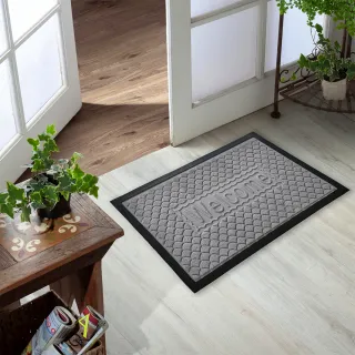 Tapete Capacho Emborrachado Bem Vindo - Kit 2 Unidades - Avelã