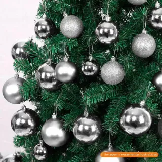 Kit Decoração Natalina Bolas de Natal Pequenas 5cm - 12 Unidades - Verde