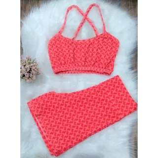 Conjunto Fitness Feminino Veste 36/42 Top + Short Academia Sem Bojo - CJ17