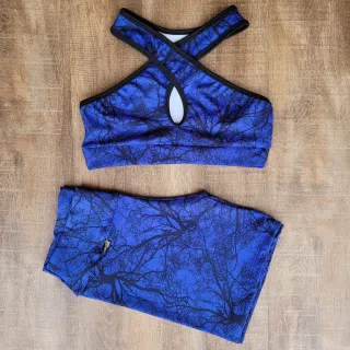 Conjunto Fitness Estampado Feminino - Short e Top para Academia - Estampa 08