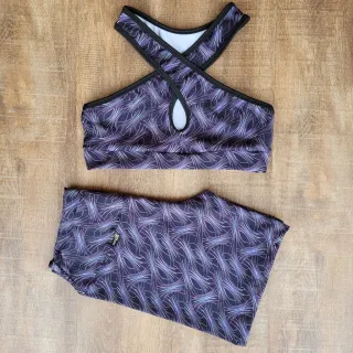 Conjunto Fitness Estampado Feminino - Short e Top para Academia - Estampa 08