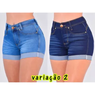 Kit com 2 bermudas femininas jeans - variação 2
