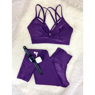 Legging Fitness Compressão Aveludada, Conjunto Poliamida Cós Alto - Vermelho