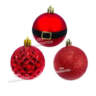 Enfeite Natalino Glitter Bolas Decoradas Kit 6cm - 12UNI / 24UNI / 36UNI - 36 Dourado - P21403(3BOX)