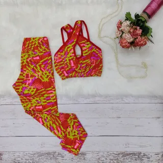 Roupas Femininas para Academia: Conjunto Fitness Legging e Top Suplex Animal Print - CONJ DAY 43