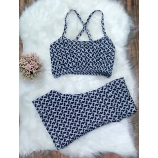 Conjunto Fitness Feminino Veste 36/42 Top + Short Academia Sem Bojo - CJ17