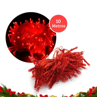 100LED Pisca Natal Colorido Quente Frio Branco 10M - Kit 3 - RGB/220V