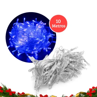 100LED Pisca Natal Colorido Quente Frio Branco 10M - Kit 3 - RGB/220V