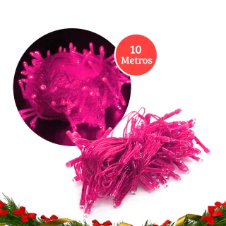 100LED Pisca Natal Colorido Quente Frio Branco 10M - Kit 3 - RGB/220V