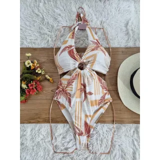 Body Feminino Decote Argola Biquini Maiô Bojo Maiô Engana Mamãe Praia - TRIDIMENSIONAL