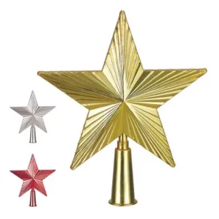 Enfeite Árvore Natal Estrela Ponteira Colorida 15cm - Dorado (11,5cm)