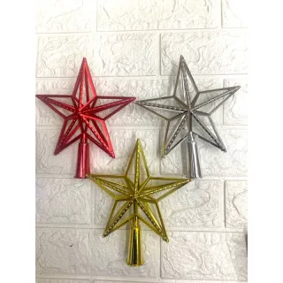 Enfeite Árvore Natal Estrela Ponteira Colorida 15cm - Dorado (11,5cm)