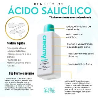Creme de cuidados para a pele com ácido salicílico - 90ml - Único