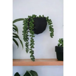 Vaso pendente de parede em formato diamante para plantas - Modelo B - Preto