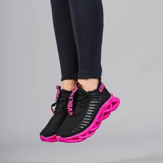 Lançamento Tênis Evoltenn Feminino Easy Style Preto Pink - Verde