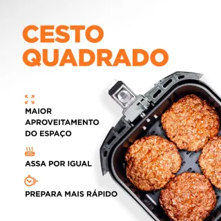 Fritadeira Air Fryer Mondial Grand Family 5,5 Litros Inox 127V - Único