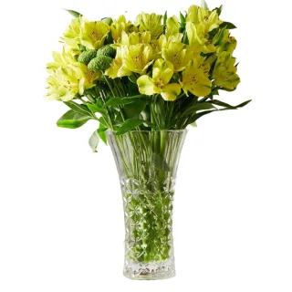 Vidro Decorativo Lapidado Vaso para Flores 23 cm - Wheaton - Royale