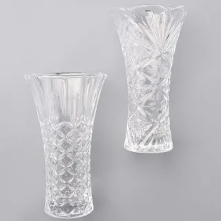 Vidro Decorativo Lapidado Vaso para Flores 23 cm - Wheaton - Royale