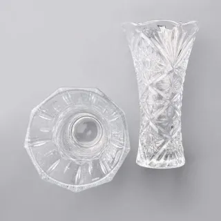 Vidro Decorativo Lapidado Vaso para Flores 23 cm - Wheaton - Royale