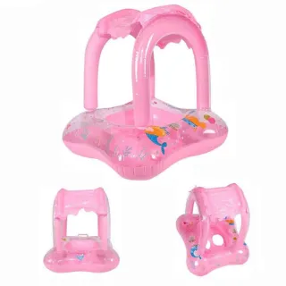 Boia Piscina Bebê Cobertura Rosa ou Azul - Fralda Infantil Bote - Azul
