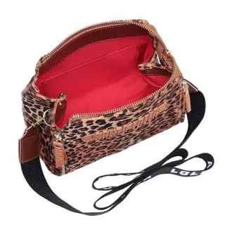 Envio imediato - Bolsa estampa onça alça transversal reforçada com 3 zíperes - Onça