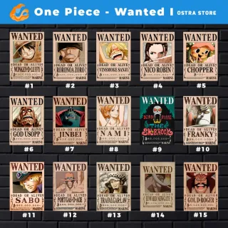 Placa decorativa MDF - One Piece Wanted I de 01 a 15 - Presente - #9