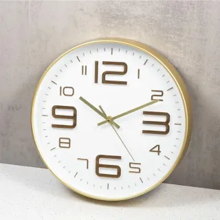 Grande Relógio de Parede Moderno Silencioso Elegante 30 cm - PARIS PRETO/DOURADO