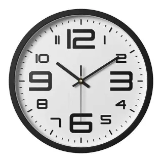 Grande Relógio de Parede Moderno Silencioso Elegante 30 cm - PARIS PRETO/DOURADO